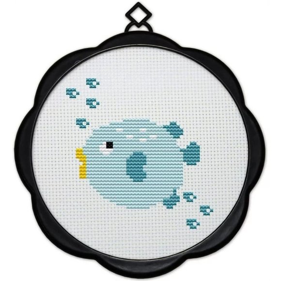 Fish Pig Parrot Elephant & Bird Maydear Stamped Cross Stitch Kit for Beginners - Picture 2 of 8